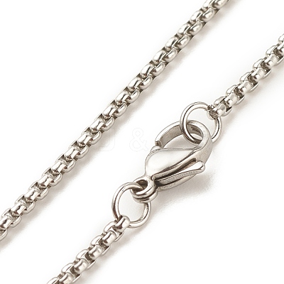 Non-Tarnish 304 Stainless Steel Box Chains Necklace for Women NJEW-JN03892-04-1
