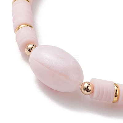 Polymer Clay Heishi Surfer Stretch Bracelet BJEW-JB10153-01-1
