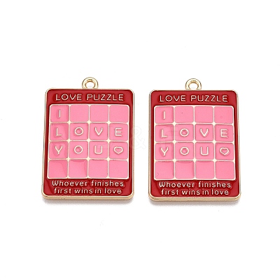 Rack Plating Alloy Enamel Pendants LS-ENAM-N056-430B-1
