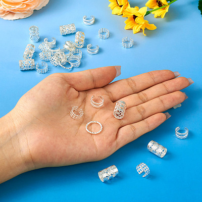 120Pcs 4 Styles Iron Dreadlocks Beads Hair Decoration FIND-TA0005-09S-1