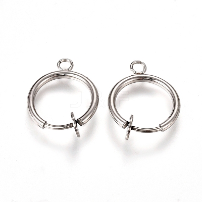 Tarnish Resistant 304 Stainless Steel Clip-on Earring Findings X-STAS-L238-025P-1