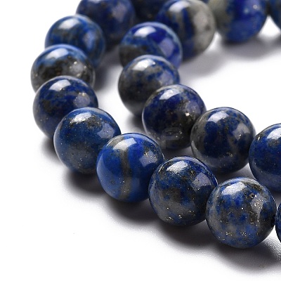 Natural Lapis Lazuli Round Beads Strands G-I181-09-8mm-1