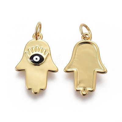 Brass Enamel Pendants KK-F783-10G-1