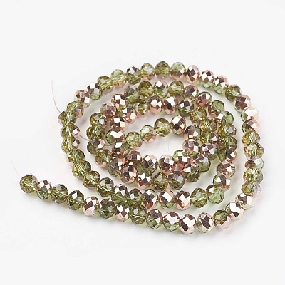 Electroplate Transparent Glass Beads Strands EGLA-A034-T6mm-N03-1