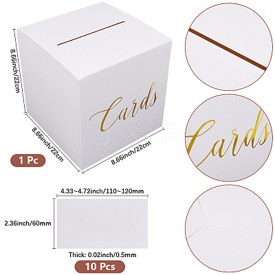 1 Set Square Printed Cardboard Boxes for Wedding Cards CBOX-SP0001-01B-1