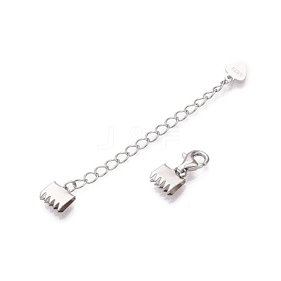 Anti-Tarnish 925 Sterling Silver Chain Extenders STER-N016-04P-1