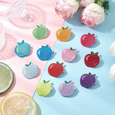 Cloth Apple Alligator Hair Clips PHAR-JH00127-1