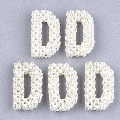Handmade ABS Plastic Imitation Pearl Woven Beads FIND-T039-18-D-1