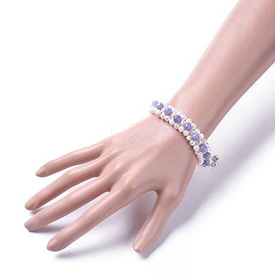 Natural Quartz(Dyed) Beads Bracelets BJEW-JB04604-05-1