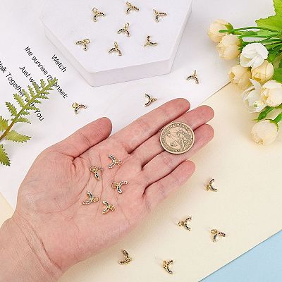 20Pcs Brass Micro Pave Colorful Cubic Zirconia Charms KK-SZ0004-71-1