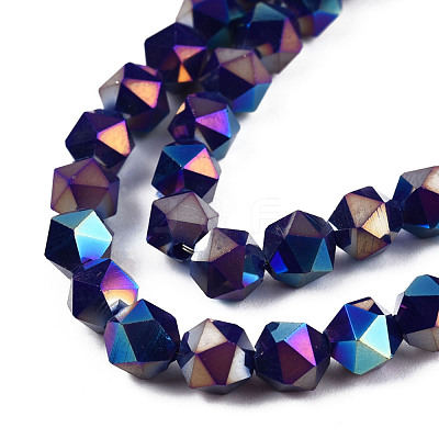 Electroplate Opaque Glass Beads Strands X-EGLA-T019-05J-1