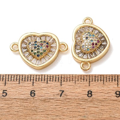 Brass Pave Colorful Cubic Zirconia Connector Charms CU-CBA4579-02G-E-1