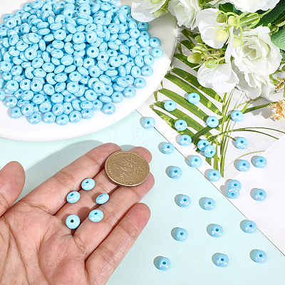 500Pcs UV Plating Opaque Acrylic Beads MACR-PA0001-47C-1