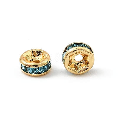 Brass Grade A Rhinestone Spacer Beads RSB034NF-13G-1