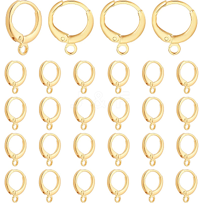 30Pcs Brass Huggie Hoop Earring Findings KK-PH0002-85-1