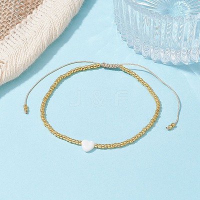 Natural Pearl & Seed Braided Bead Bracelets BJEW-JB09722-04-1