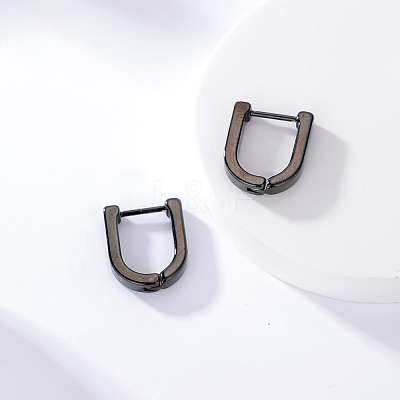 Minimalist U-shaped 201 Stainless Steel Hoop Earrings QE5117-1