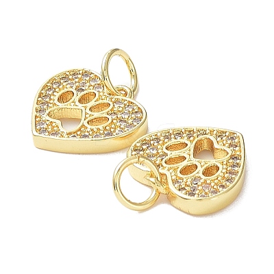 Brass Micro Pave Cubic Zirconia Pendants KK-R148-01G-1