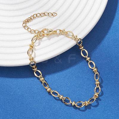Brass Oval Link Chain Bracelets for Women BJEW-JB12678-1