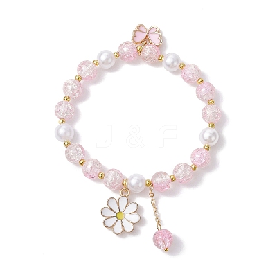 3Pcs 3 Color Glass Beads Stretch Bracelet BJEW-JB09751-02-1