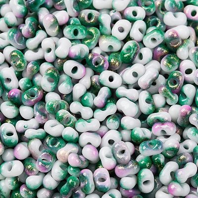 Two Tone Baking Paint Glass Seed Beads SEED-C003-01A-1