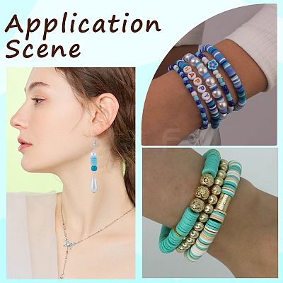 3 Strands 3 Colors Flat Round Handmade Polymer Clay Beads CLAY-SC0001-68B-02-1