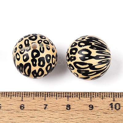 ABS Plastic Leopard Print Round Beads SACR-T017-75A-02-1