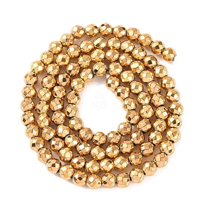 Electroplated Synthetic Non-magnetic Hematite Beads Strands X-G-H027-B01-03-1