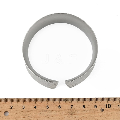 304 Stainless Steel Wide Open Cuff Bangles for Women BJEW-K230-03B-P-1