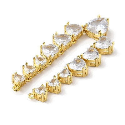 Rack Plating Brass Glass Connector Charms KK-F854-15G-01-1