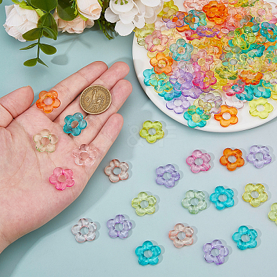 200Pcs Transparent Acrylic Bead Frame TACR-DC0001-14-1