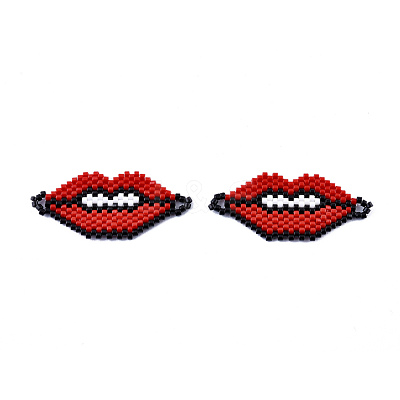 Handmade Seed Beads Links Connectors SEED-I012-54A-1