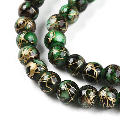 Baking Paint Glass Beads Strands DGLA-N003-6mm-B09-1
