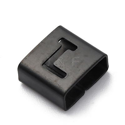 Ion Plating(IP) 304 Stainless Steel Square Slide Charms STAS-L132-23L-B-1