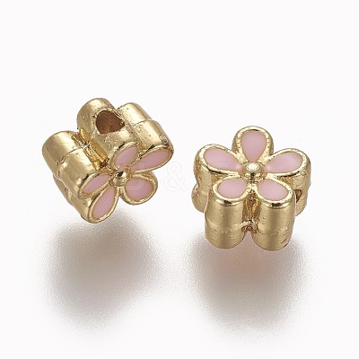 Brass Enamel Beads KK-L179-05B-1