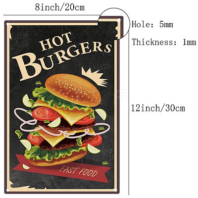 Vintage Metal Tin Sign AJEW-WH0157-035-1