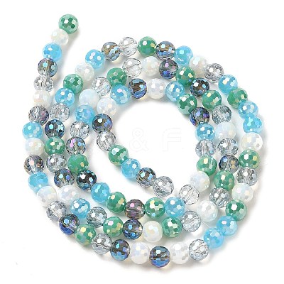 Electroplate Glass Beads Strands X-EGLA-C007-01D-1