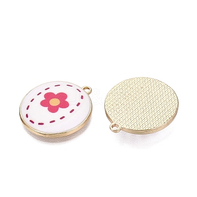 Printed Alloy Enamel Pendants ENAM-N072-03KCG-01-1