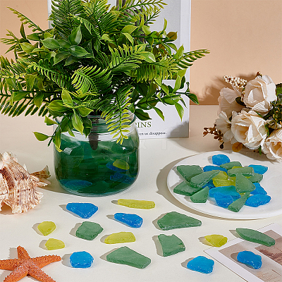 100Pcs Nuggets Frosted Glass Display Decoration DJEW-WR0001-17-1