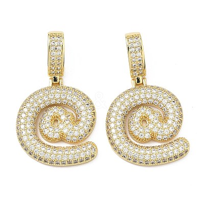 Brass Micro Pave Cubic Zirconia Pendants KK-P345-17G-03-1