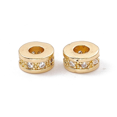 Brass Micro Pave Cubic Zirconia Beads ZIRC-F009-31-1