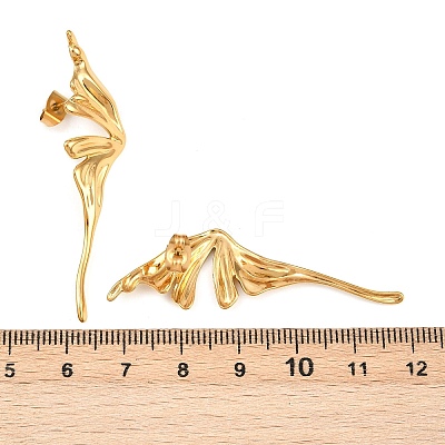 304 Stainless Steel Butterfly Wing Stud Earrings EJEW-I320-22G-02-1