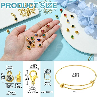 DIY Birthstone Charm Bangle & Pendant Decoration Making Kits DIY-YW0008-95-1