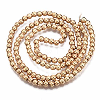 Electroplate Non-magnetic Synthetic Hematite Bead Strands X-G-Q466-3mm-04-1