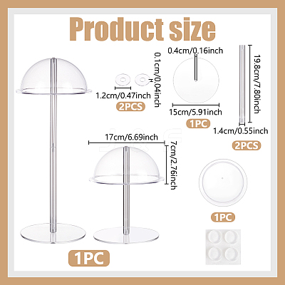 Half Round Shaped Acrylic Hat Display Stands for Hat Wig ODIS-WH0086-096-1
