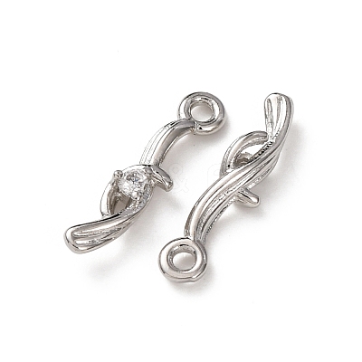 Brass Micro Pave Cubic Zirconia Charms KK-C253-06P-1