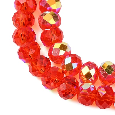 Electroplate Transparent Glass Beads Strands EGLA-A046-01B-01-1