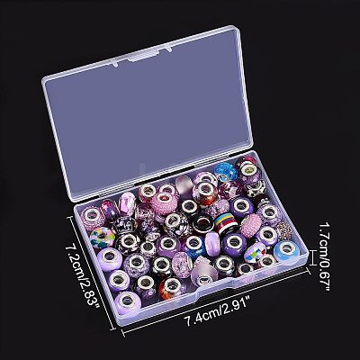 Acrylic & Resin & Polymer Clay Rhinestone European Beads FPDL-NB0001-02C-1