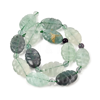 Natural Rainbow Fluorite Carved Beads Strands GG-CBA0487-D01-24x16mm-1