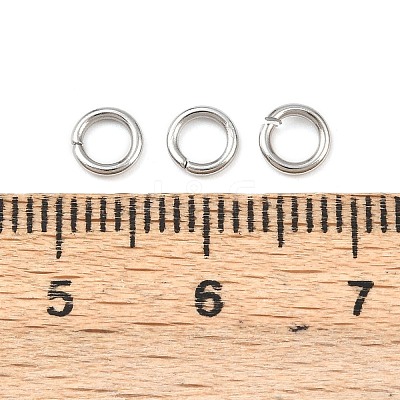 Tarnish Resistant 304 Stainless Steel Open Jump Rings STAS-J013-5x0.9mm-01-1